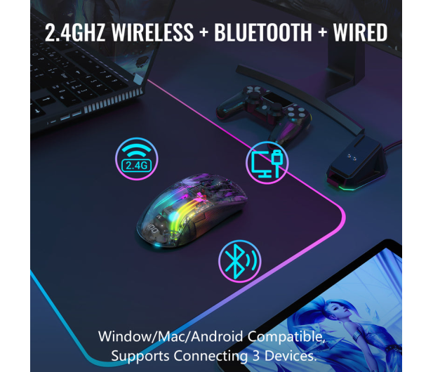 Attack Shark X2PRO PAW3212 czarna ze stacją ładującą 6972792470061 - 1349824 - zdjęcie 6